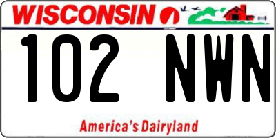 WI license plate 102NWN