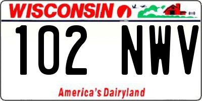 WI license plate 102NWV