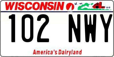 WI license plate 102NWY