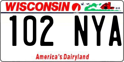 WI license plate 102NYA