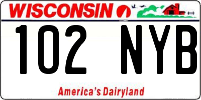 WI license plate 102NYB