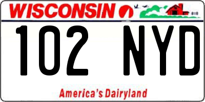 WI license plate 102NYD