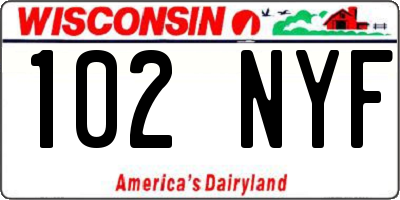 WI license plate 102NYF