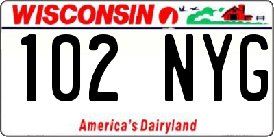 WI license plate 102NYG