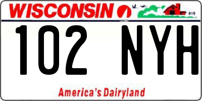 WI license plate 102NYH