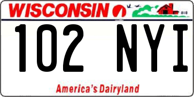 WI license plate 102NYI