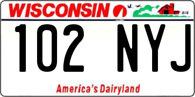 WI license plate 102NYJ