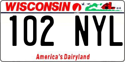 WI license plate 102NYL