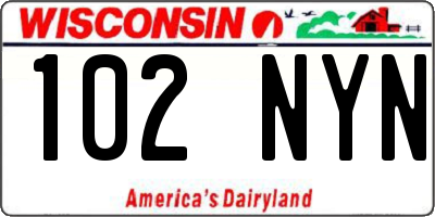 WI license plate 102NYN