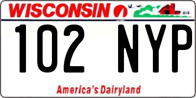 WI license plate 102NYP