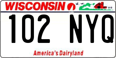 WI license plate 102NYQ