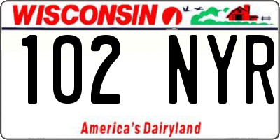WI license plate 102NYR