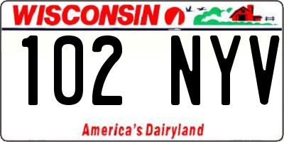 WI license plate 102NYV