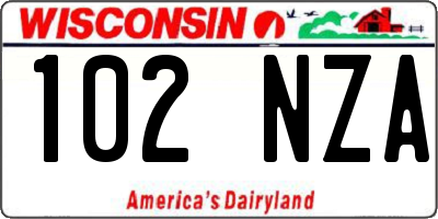 WI license plate 102NZA