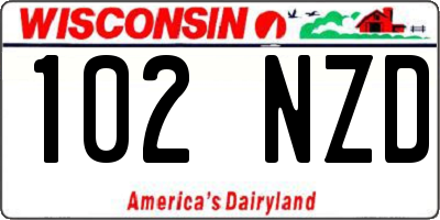 WI license plate 102NZD