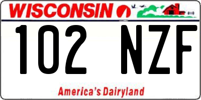 WI license plate 102NZF