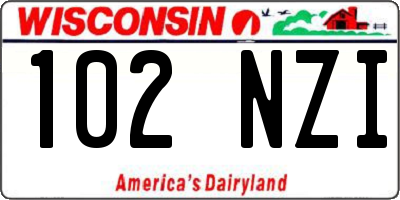 WI license plate 102NZI