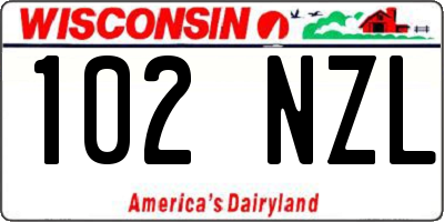 WI license plate 102NZL