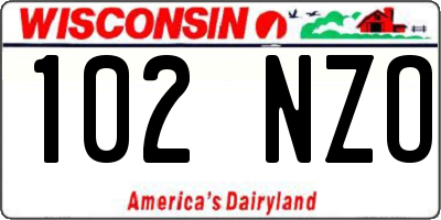 WI license plate 102NZO