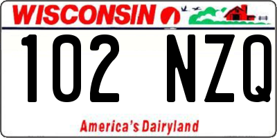 WI license plate 102NZQ