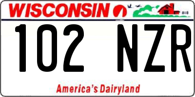 WI license plate 102NZR