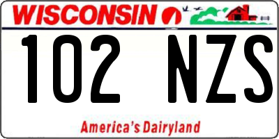 WI license plate 102NZS