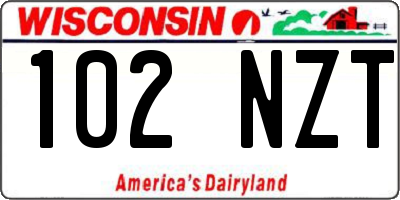 WI license plate 102NZT