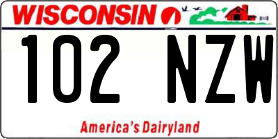 WI license plate 102NZW