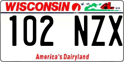 WI license plate 102NZX