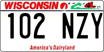 WI license plate 102NZY