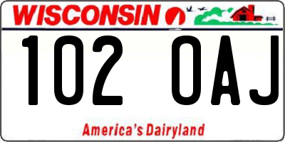 WI license plate 102OAJ