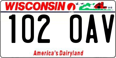 WI license plate 102OAV