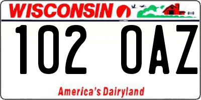 WI license plate 102OAZ