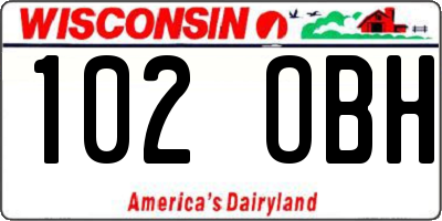 WI license plate 102OBH