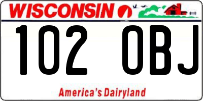 WI license plate 102OBJ