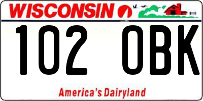 WI license plate 102OBK