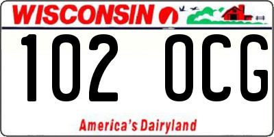 WI license plate 102OCG
