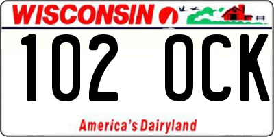 WI license plate 102OCK