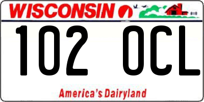 WI license plate 102OCL