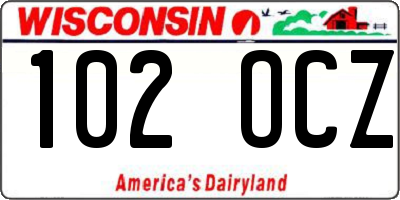 WI license plate 102OCZ