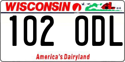 WI license plate 102ODL