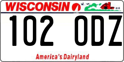WI license plate 102ODZ