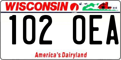 WI license plate 102OEA