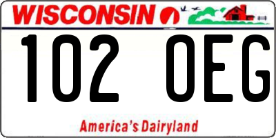 WI license plate 102OEG