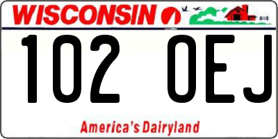 WI license plate 102OEJ