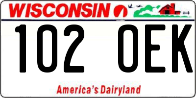 WI license plate 102OEK