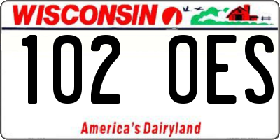 WI license plate 102OES