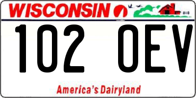 WI license plate 102OEV