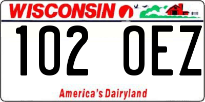 WI license plate 102OEZ