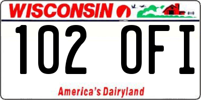 WI license plate 102OFI